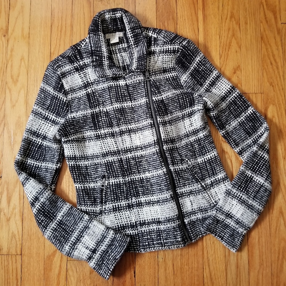 Lucky Brand Blazer Jacket Black White Small